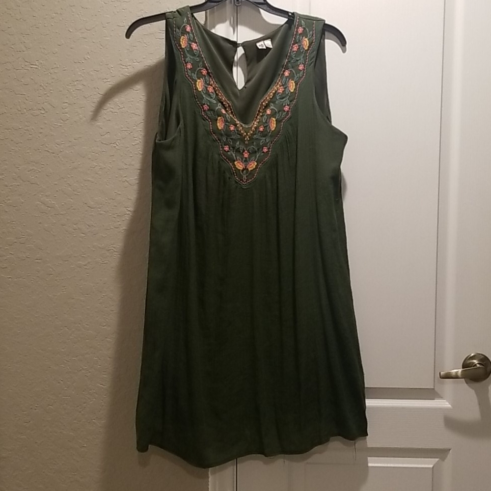 Embroidered Green Dress